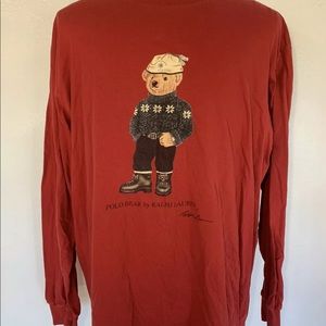 Vintage Polo Ralph Lauren Bear L/S Red Shirt XXL
